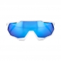 Preview: 100% Speedtrap Matte White-HiPER Blue Brille