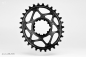 Preview: absolute Black Sram Oval Spiderless 6mm Offset 30 Zähne black Kettenblatt