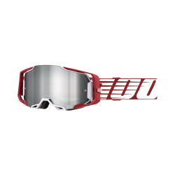 100% Armega Oversized Deep Red Mirror Silver Goggles