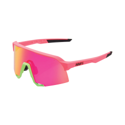 100% S3 matte washed out neon pink Brille