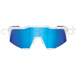 100% Speedcraft Tall Matte White-HiPER Blue Brille