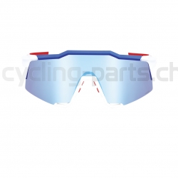 100% Speedcraft TotalEnergies Team Matte White/Metallic Blue-HiPER Blue Multilayer Brille