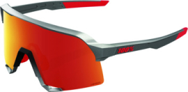 100% S3 Matte Gunmetal - HiPER Blue Multilayer Mirror Brille