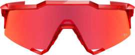 100% Speedcraft Gloss Translucent Red - Hiper Red Mirror Lens Brille