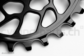 absolute Black Sram Oval Spiderless BB30 0mm Offset 34 Zähne black Kettenblatt