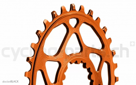 Preview: absolute Black Sram Oval Boost 3mm Offset Spiederless 32 Zähne orange Kettenblatt