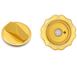 Better Bolts Fox 34 Grip 2/Grip X2/Grip X Federgabel HSC Dial Top Cap/Air Cap gold