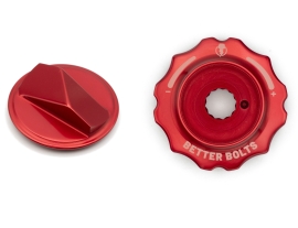 Better Bolts Fox 34 Grip 2/Grip X2/Grip X Federgabel HSC Dial Top Cap/Air Cap red