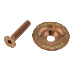 Better Bolts Steuersatz Top Cap Titan 1 1/8" mit Senkkopf-Schraube Titan M6x30mm copper