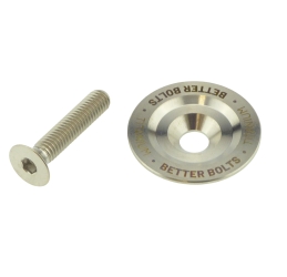 Better Bolts Steuersatz Top Cap Titan 1 1/8" mit Senkkopf-Schraube Titan M6x30mm silver