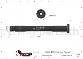 Carbon Ti X-Lock QR15 X-Fox M14x1.5 black Steckachse