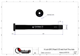 Carbon Ti X-Lock QR12x1.5 Road (125 mm) black Steckachse