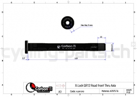Carbon Ti X-Lock QR12x1.75 Road (123 mm) black Steckachse