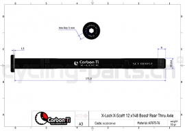 Carbon Ti X-Lock X-Scott Boost 12x148 M12x1 gold Steckachse