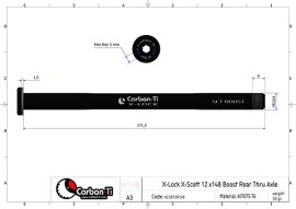 Carbon Ti X-Lock X-Scott Boost 12x148 M12x1 gold Steckachse