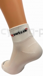 Radsocken cycling-parts.ch short Coolmax weiss