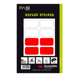 FASI Reflex-Sticker Vierecke mit 3M Scotchlite Folie weiss/rot