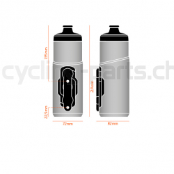 Fidlock Bottle Twist Ersatz Trinkflasche transparent black 600ml mit Flaschenadapter Bottle Connector
