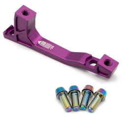 Freedom Coast Disc Adapter Postmount 160/180mm +20mm purple inkl. Better Bolts Titan-Schrauben rainbow