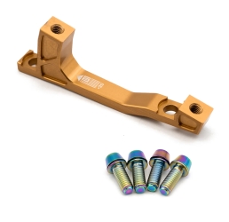 Freedom Coast Disc Adapter Postmount 200mm +20mm champagne gold inkl. Better Bolts Titan-Schrauben rainbow