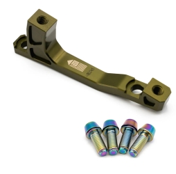 Freedom Coast Disc Adapter Postmount 200mm +20mm od green inkl. Better Bolts Titan-Schrauben rainbow