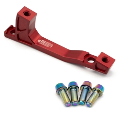 Freedom Coast Disc Adapter Postmount 200mm +20mm red inkl. Better Bolts Titan-Schrauben rainbow