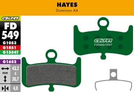 Preview: Galfer Pro FD549 Hayes Dominion A4 Bremsbeläge