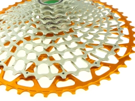 Preview: Garbaruk GEN2.0 Sram Eagle Transmission 12 fach 10-52 orange/silver Kassette