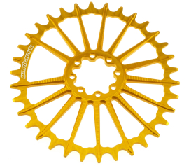 Preview: Garbaruk Sram Eagle/Eagle T-Type 8-bolt Oval 3mm Offset 32 Zähne gold Kettenblatt