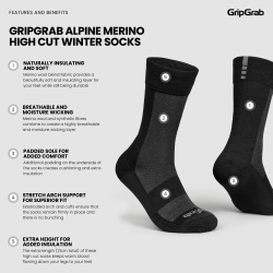 GripGrab Alpine Merino High Cut Winter Socks black