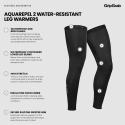 GripGrab AquaRepel 2 Water-Resistant Leg Warmers black