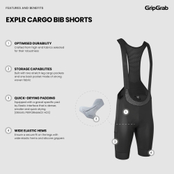GripGrab EXPLR Cargo Bib Shorts black