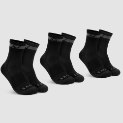 GripGrab Merino Regular Cut Socken black 3-Pack