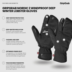 GripGrab Nordic 2 Windproof Deep Winter Lobster Gloves black