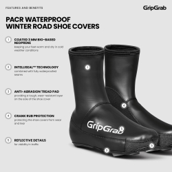 GripGrab PACR Waterproof Winter Road Shoe Covers black