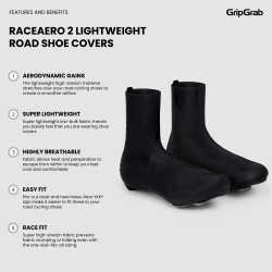 GripGrab RaceAero 2 Lightweight Road Shoe Covers black