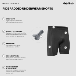 GripGrab RIDE Padded Liner Shorts black