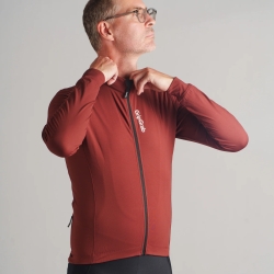 GripGrab RIDE Thermal Long Sleeve Jersey dark red