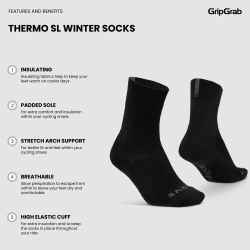 Preview: GripGrab Thermo SL Winter Socks black
