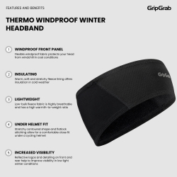 GripGrab Thermo Windproof Winter Headband black