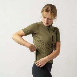 GripGrab Women's EXPLR Merinotech Short Sleeve Jersey olive green