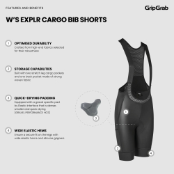 GripGrab Women's EXPLR Cargo Bib Shorts black
