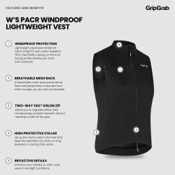 GripGrab Women's PACR Windproof Lightweight Vest black