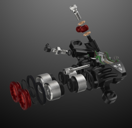 Preview: Hope EVO GR4 silver/red Scheibenbremse vorne
