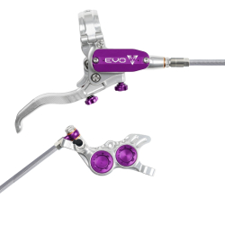 Hope EVO GR4 silver/purple Stahlflex Scheibenbremse hinten