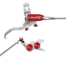 Hope EVO GR4 silver/red Stahlflex Scheibenbremse hinten