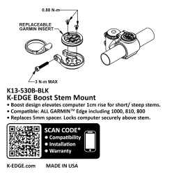 K-Edge Boost Garmin Stem Mount