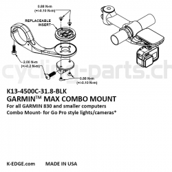 K-EDGE Garmin Max Combo Mount black K13-4500C-31.8-BLK