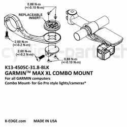 K-EDGE Garmin Max XL Combo Mount black K13-4505C-31.8-BLK