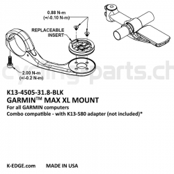 K-EDGE Garmin Max XL Mount black K13-4505-31.8-BLK